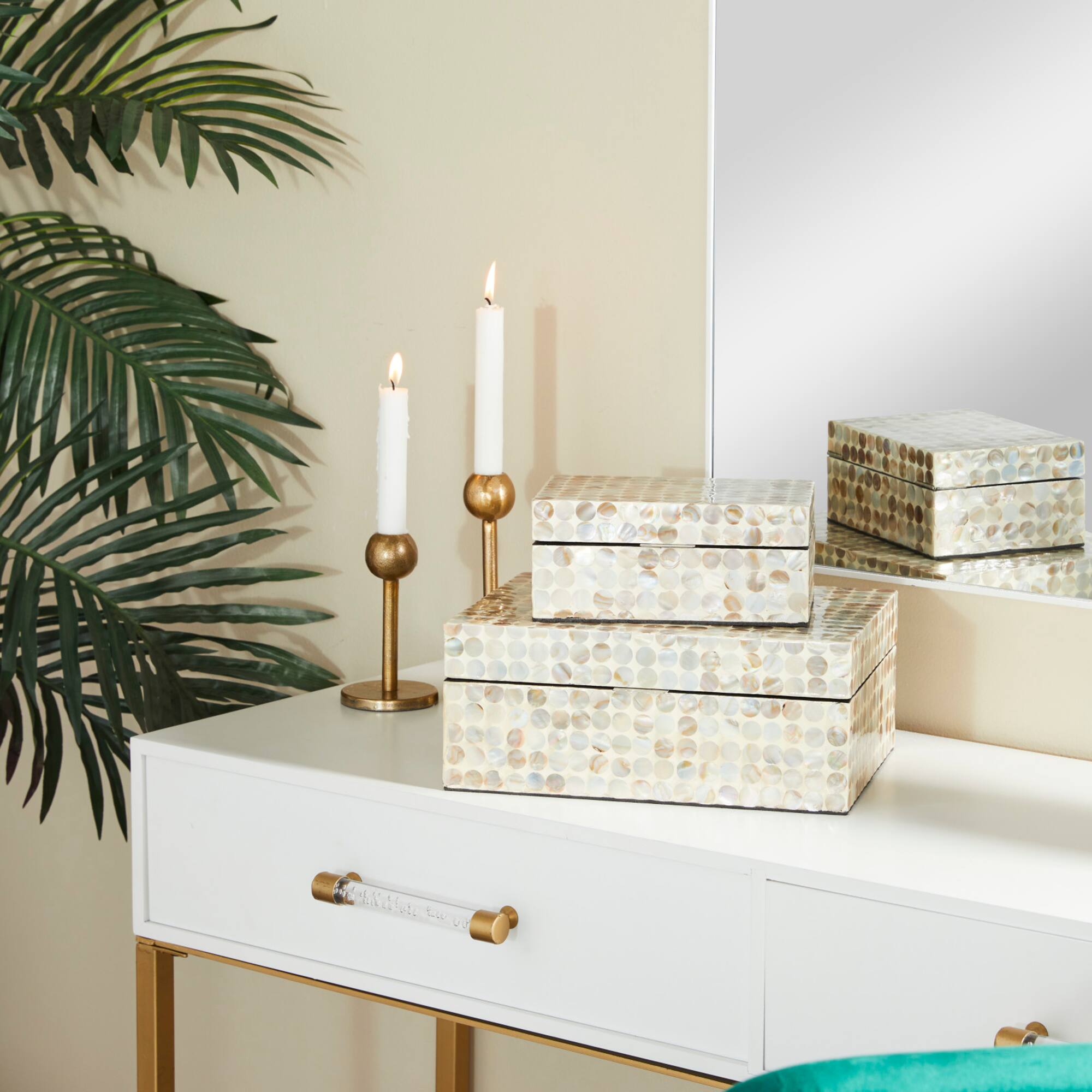 Brown Mother of Pearl Coastal Box Set